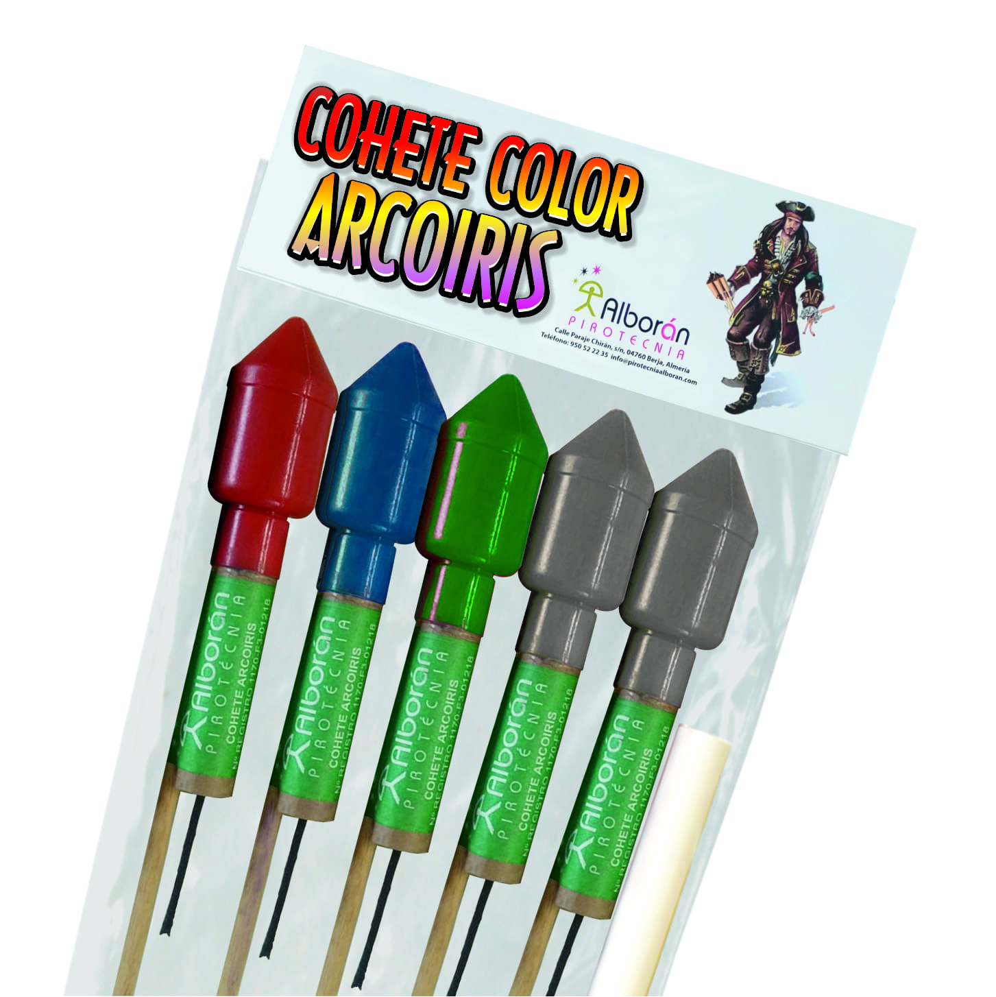5 Cohete Arcoiris Color Nacional